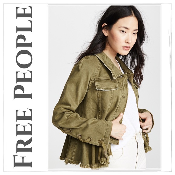 Free People Jackets & Blazers - NWT Free People Moss Willow Denim Military Jacket